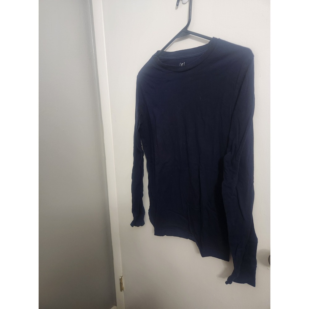 George Mens Long Sleeve Crew Neck T-Shirt Navy Blue Size Small 34-36